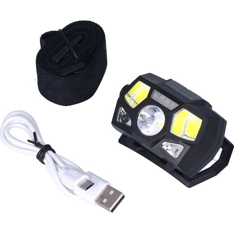 Lampe frontale T101 avec batterie intégrée, éclairage LED puissant, rechargeable, idéale pour camping, bricolage et randonnée, capteur de mouvement, compacte et légère. (1/5)