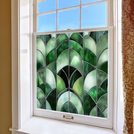 Film de confidentialité coloré pour vitres, 50×50cm, pour la décoration de fenêtres en verre, film à adsorption électrostatique. (1/5)