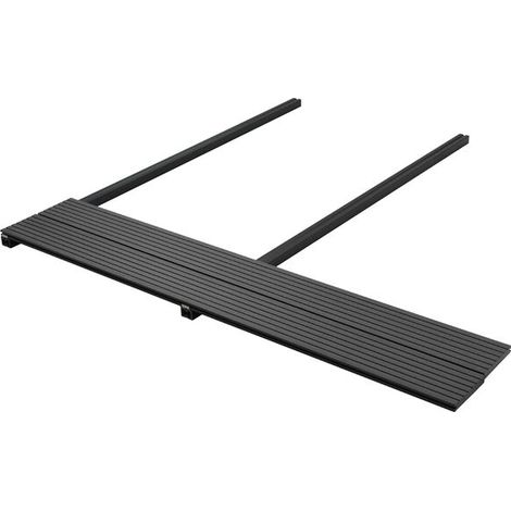 Lot de 6 lames de parquet composite WPC noir (1/5)