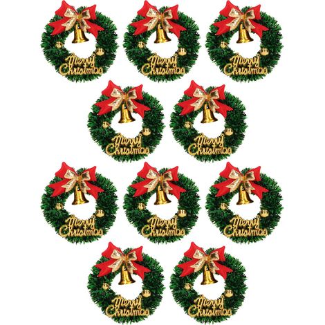 Guirlande de Noël miniature 10 pièces, couronne de poupée en plastique simulé pour maison de poupée échelle 1/12 et 1/6 (1/5)