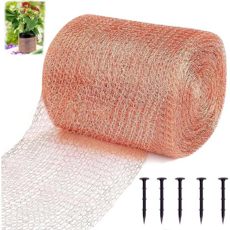 Copper Mesh, 12.7 cm x 6 m Copper Slug Slug Netting, Anti-Slug and Snails, Copper Mesh Trap, Anti-Rodent Slugs and Snails, Barrier Tape Garden Protection (1/5)