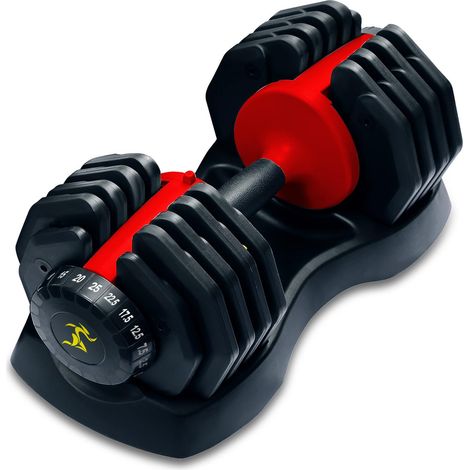Centurion Supports Urban25 Single Home Fitness Black Red Adjustable Smart Dumbbell from 2.5kg up to 25kg Training Weights