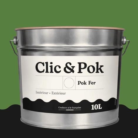 Peinture Fer Antirouille – Métal Extérieur Intérieur, Satinée, Protection Rouille - 10L - RAL 6017 - Vert mai