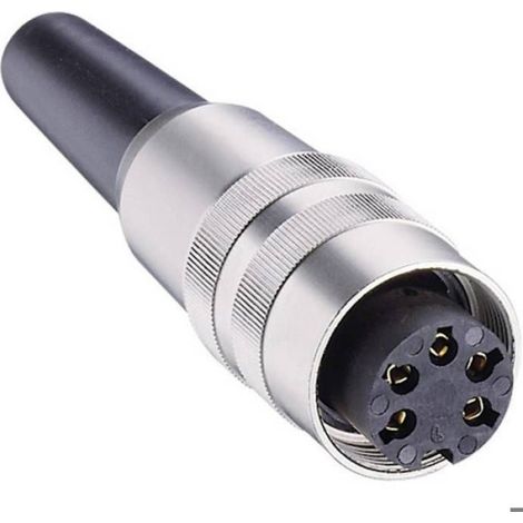Connecteur Din Femelle - 7 Pôles - Section 0,75 Mm² - Température -40 À +85 °C - Tension 60 V Ac - Argent - 1 Pièce (1/2)