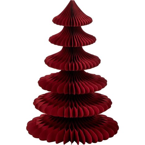 Sapin Déco en Papier "Ismérie" 60cm Rouge