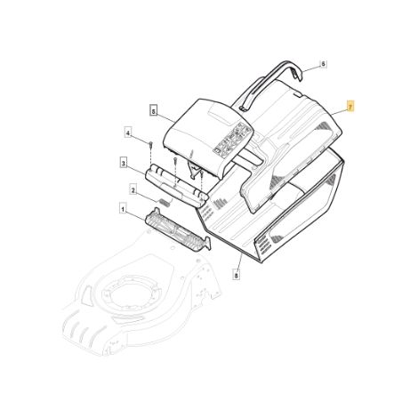 Parte superiore sacco grigio CASTELGARDEN per rasaerba XC48GSWA - CR430 - E46