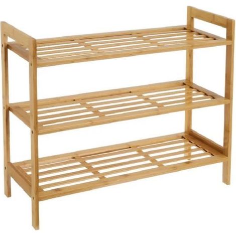 Meuble à chaussures en bambou coloris naturel - Longueur 70 x Profondeur 26 x Hauteur 50 cm-JUANIO (1/4)