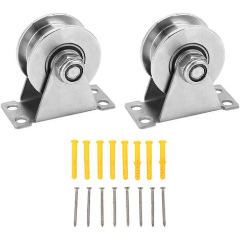 Poulie simple roulements silencieux 100kg acier inoxydable mur plafond store bâche (1/5)