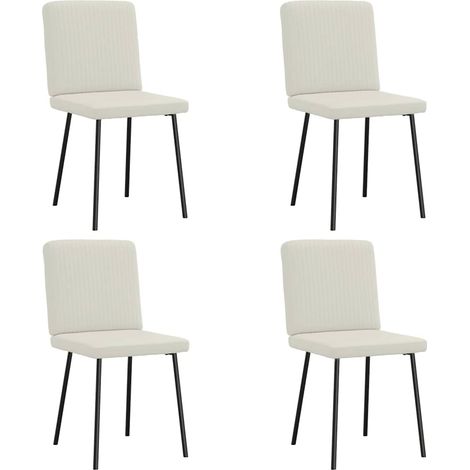 Esszimmerstühle 4 Stk. Creme Samt