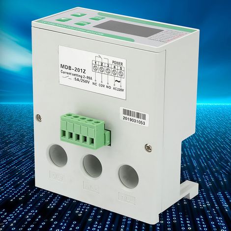Protecteur de moteur électrique numérique 220 V CA 2-99 A contre les surcharges et les pertes de phase avec affichage (220 V) (1/5)