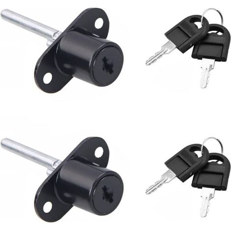 Serrature per cassetti in 2 pezzi – Pistone da 16 mm di diametro – Per mobili, armadi e vetrine – Maggiore sicurezza con chiave