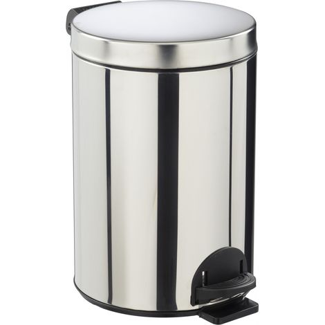 Bidone con Pedale Sanelia - Secchio Antibatterico - 3l - Acciaio Inox