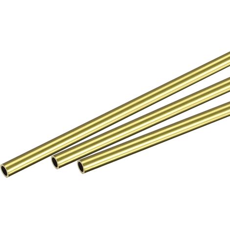 Brass Tube Round 4mm OD 0.5mm Wall Thickness 200mm Pipe Length 3Pcs (1/5)