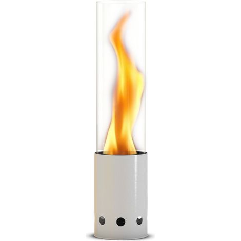 Gardenflare Tischfeuer Edelstahl weiß