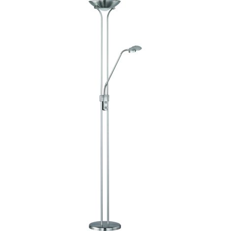 Lampada Piantana Terra 2 Luci Led Acciaio 180 cm Spock GD Trio (1/5)