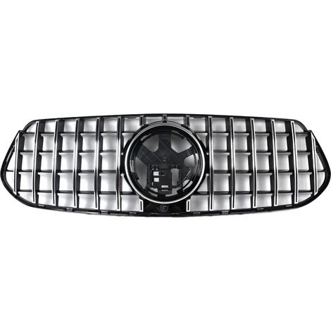 Grille Avant, Design de Course, S'adapte aux Modèles Mercedes-Benz 2024-2025, Chrome Noir (1/2)