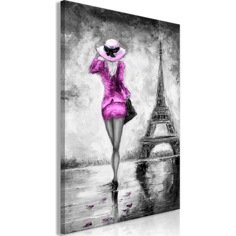 Quadro - Parisian Woman (1 Part) Vertical Pink - 80x120 (1/4)