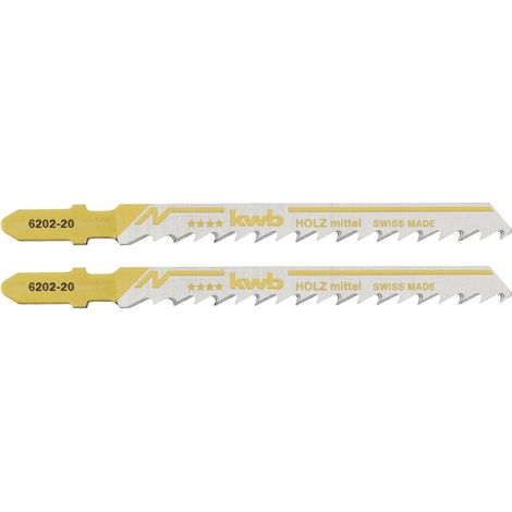 Kwb set 2 lames hcs pour bois longueur 100 mm coupe moyenne pour scie sauteuse (1/2)
