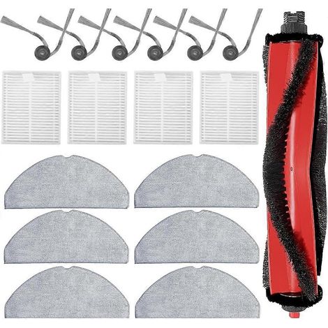 17 pièces de rechange kit d'accessoires pour Roborock Q7 M5/Q7 M5+/Q7 L5 aspirateur, brosse principale tampon de serpillière brosse latérale (1/5)