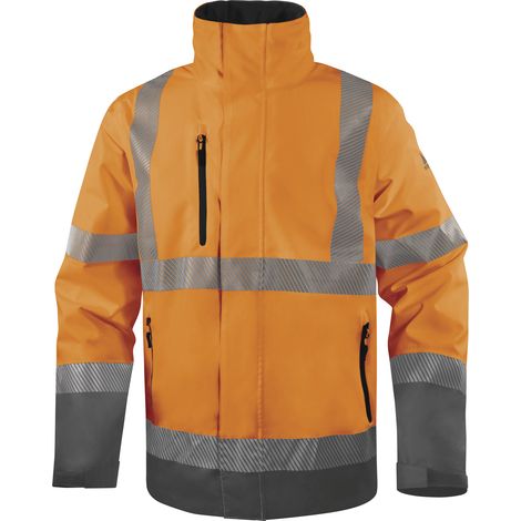 PARKA DE PLUIE HAUTE VISIBILITÉ POLYESTER RIPSTOP - IMPER-RESPIRANT DELTA PLUS - TRACKOR   54/56 (XL) (1/3)