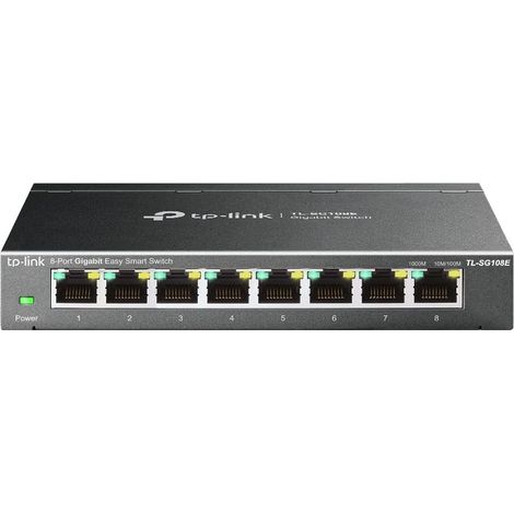 TP-Link TL-SG108E commutateur réseau Géré L2 Gigabit Ethernet (10/100/1000) Noir