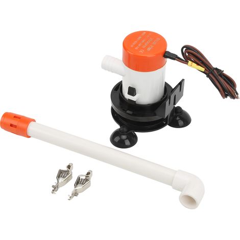 Pompe submersible 12V 350GPH pour caisse à vifs, aérateur de vivier, aspiration inférieure, ventouse, bateau marin portable. (1/5)