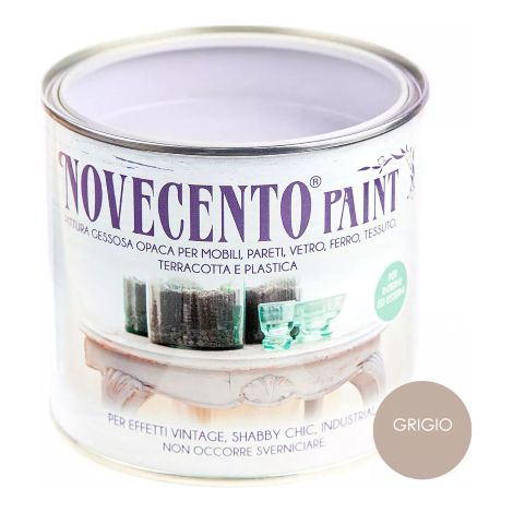 Novecento CHALK PAINT GRIGIO Pittura Lavabile inodore senza primer 500 ML GRIGIO