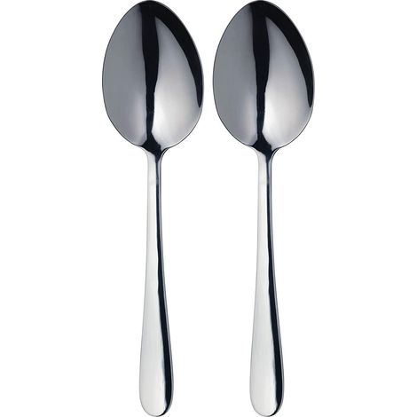MasterClass Dúo de Cucharas de Servir de Acero Inoxidable, Juego de 2 Cucharas para Buffets, Cenas y Comidas Familiares, Plata