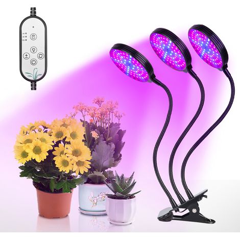 USB-Pflanzenlampe mit rotem und blauem Lichtspektrum, verstellbar, Tischklemme für Zimmerpflanzen, 5 Dimmstufen, 4/8/12-Stunden-Timer (1/5)
