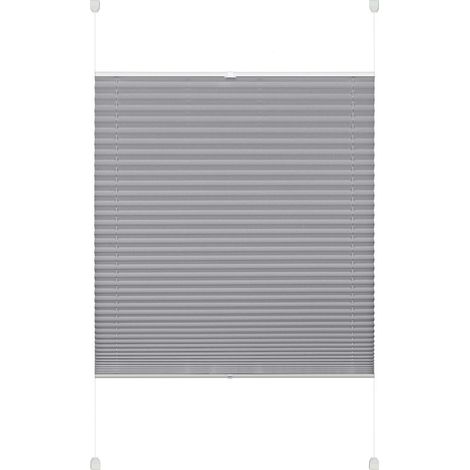 Store plissé à Clipser, Store Pliable Opaque, Kit de Montage Inclus, Store plissé serré avec 2 Rails de Commande, Blanc, 85 x 130 cm (LxH) (1/5)