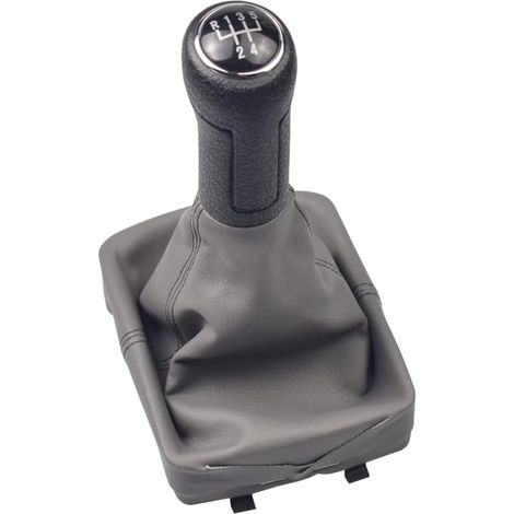 Pommeau de levier de vitesse 5 vitesses avec soufflet pour VW Polo 9N 9N2 2002-2009 (gris) (1/4)