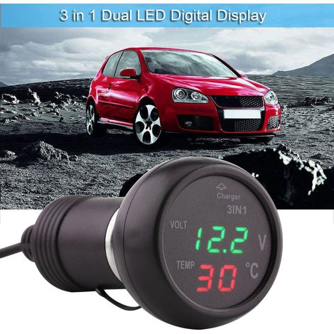 Thermomètre électronique de voiture VST 3 en 1 (vert + rouge) (1/5)