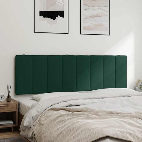 vidaXL Cabecero de cama acolchado Hanko terciopelo verde oscuro 160 cm (1/5)