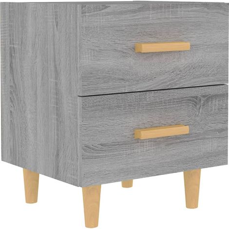 Comodino  Armadio da Notte  Mobiletto da notte Grigio Sonoma 40x35x47,5 cm (1/4)