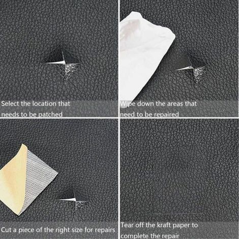 Simili Cuir Autocollant Patch, Réparation en Vinyle, Meubles, Canapés, Chaises, 50×120cm (1/4)
