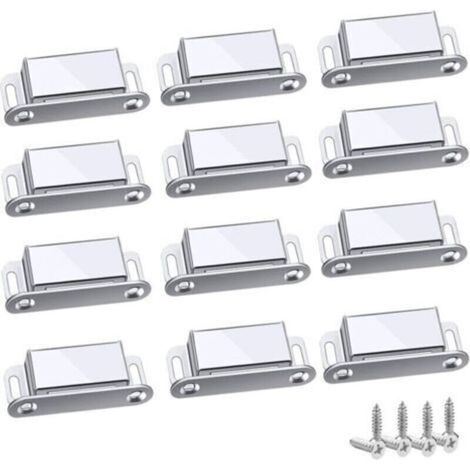 Magnetische Türverschlüsse, 12er-Pack, geeignet für Schubladen, Duschtüren, Schränke, Möbel usw., Tragkraft bis zu 6 kg (45 mm – 12er-Pack) – TRIMEC