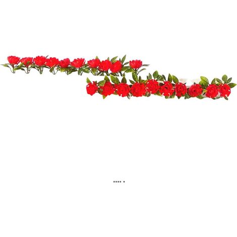 Barrette x12 séparateurs socle blanc L25cm fleur rose rouge plastique (1/3)