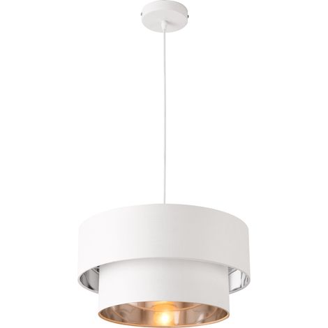 Lámpara colgante colgante 60 w de diámetro 40 cm plata blanco 030005262
