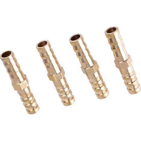 Raccord en laiton pour tuyau d'arrosage, réducteur à embout cannelé, connecteur de réduction (8 mm-8 mm, 4 pièces) (1/5)