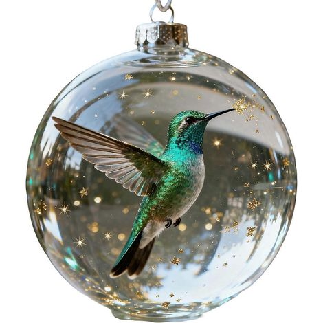 Boule de Noël Oiseau Nature, Décorations à Suspendre en Plastique Transparent, Multicolore, pour les Fêtes, Décoration de Sapin (1/5)