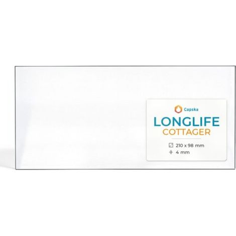 Vitre Longlife COTTAGER - Verre Rectangle pour poêle à bois - 210 x 98 mm (L1 x H1) - 4 mm (1/5)