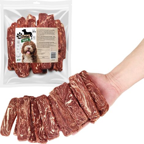 Delicia, snack para perros: Tiras de pato y bacalao Mr. Pretzel 500 g (1/5)
