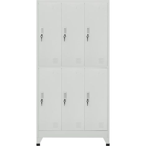 GBLY Schließfachschrank mit 6 Fächern Stahl 90x45x180 cm Grau (1/5)
