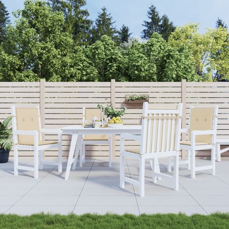 Coussins de chaise,Rembourrés pour chaise de jardin à dossier bas lot de 4 beige BGT83210 (1/5)