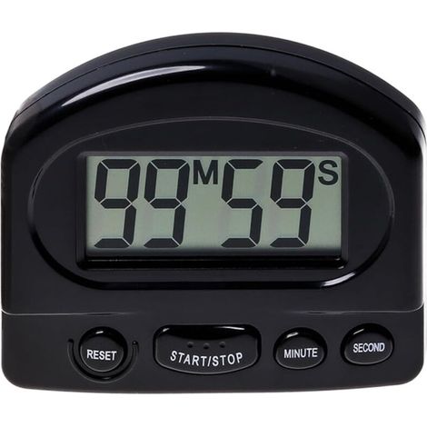 Minuteur de cuisine numérique portable avec compte à rebours, grand écran LCD et support magnétique, spécialement conçu pour la cuisine.