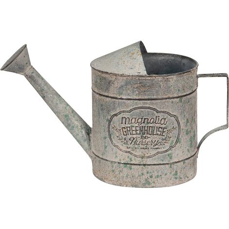 Arrosoir décoratif en métal gris style campagne pour fleurs séchées 40 x 14 x 24 cm - PANGIVO (1/5)