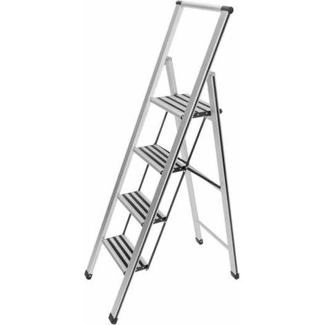 WENKO Scala pieghevole in alluminio con 4 gradini di design (1/8)