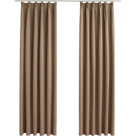 Maison Exclusive - Verdunkelungsvorhänge mit Haken 2 Stk. Taupe 1