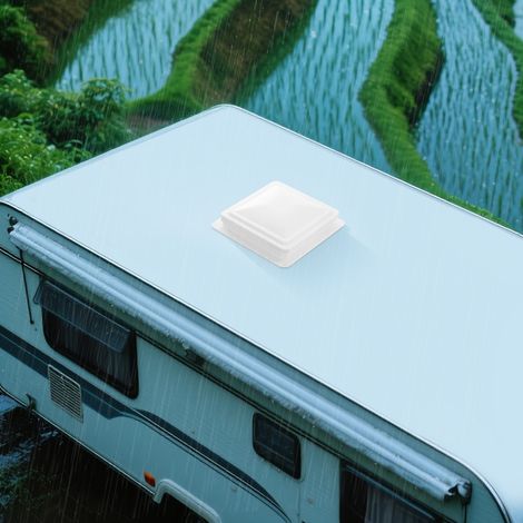 Dachluke 14x14 Zoll für Wohnmobil/Van, PC-Material, Mit Ventilator, Lüftung, Universelle Passform (1/5)