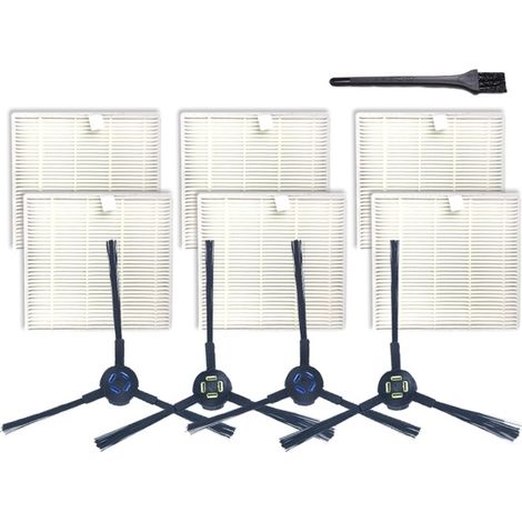 XI284 – 2 pares de cepillos laterales I258 + 6 filtros I206 + pequeño cepillo negro G101 para ILIFE V8S (1/4)